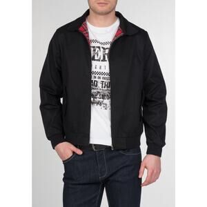 NEW Merc London Harrington Jacket Black Classic Tartan Lined Men’s Small NWT